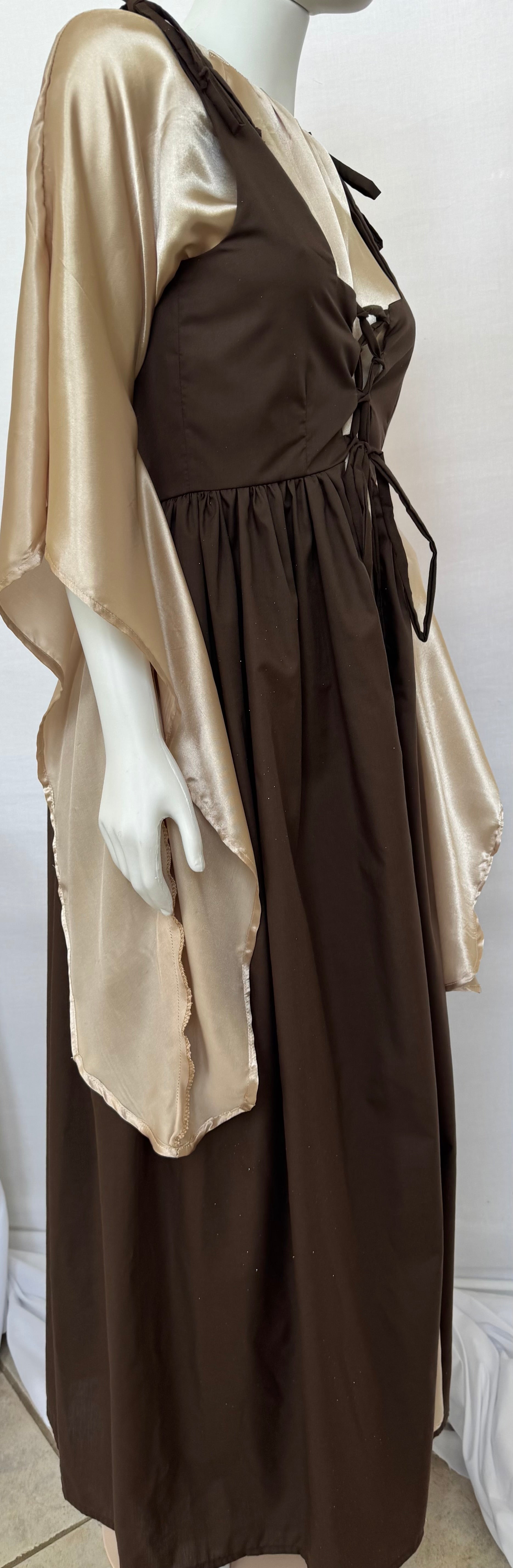 Renaissance dress. Two pieces set. Brown. Medium / small size.