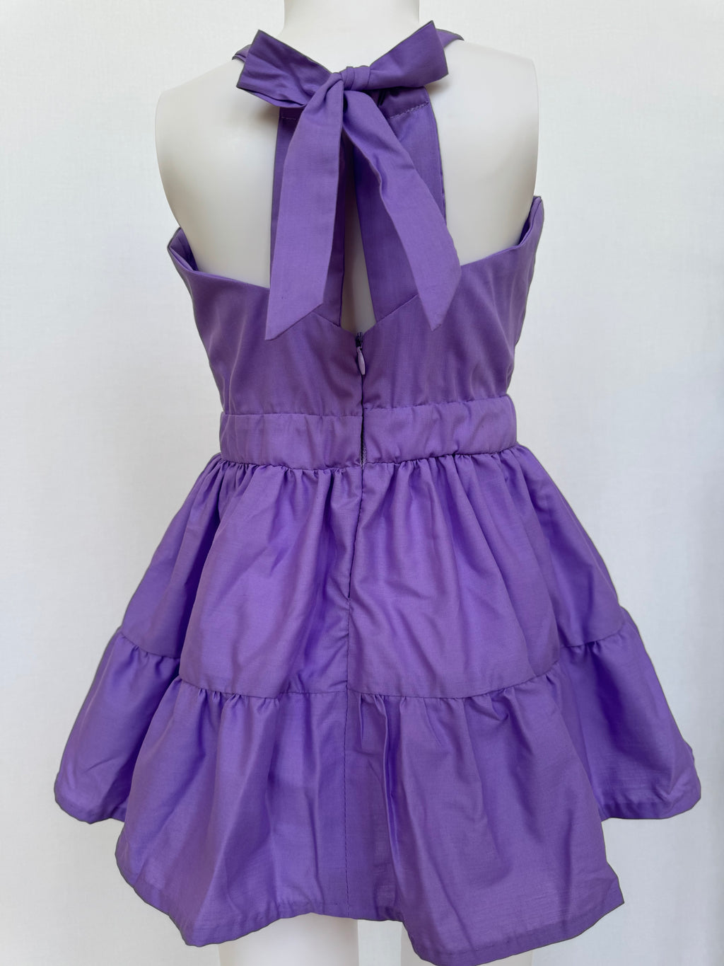 Kids: purple dress. Open back for ages 4-6. Little girls