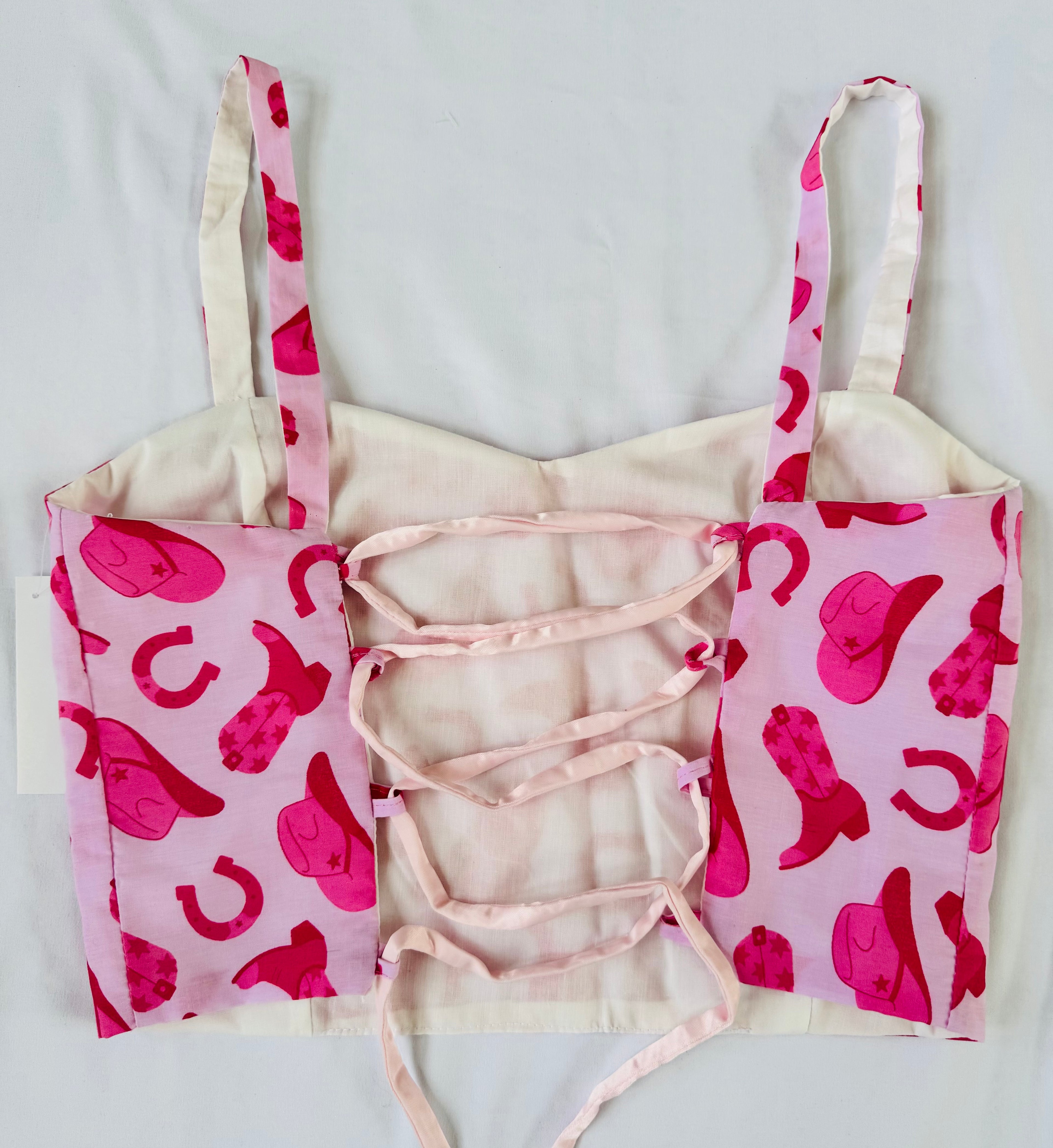 Women’s two pieces set, Top + shorts. Pink rodeo set.