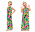 Girls Tropical Floral Maxi Dress & Matching Headband Set – BeasFashions for ages 10-12
