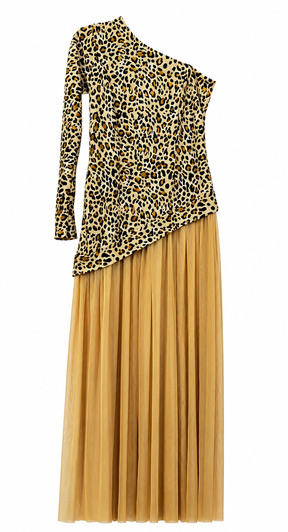 Maxi leopard dress 👗 medium size, one sleeve on the left side.