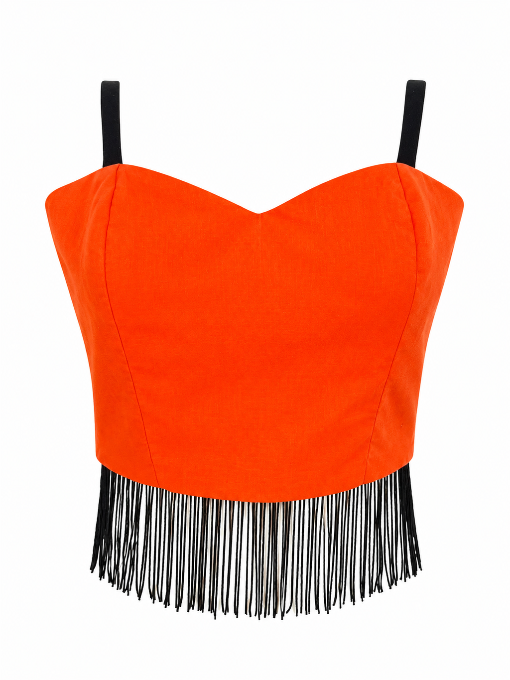 Women's Orange Crop Bustier Top with Contrast Trim. Different sizes. Halloween orange top. Halloween sweetheart top.