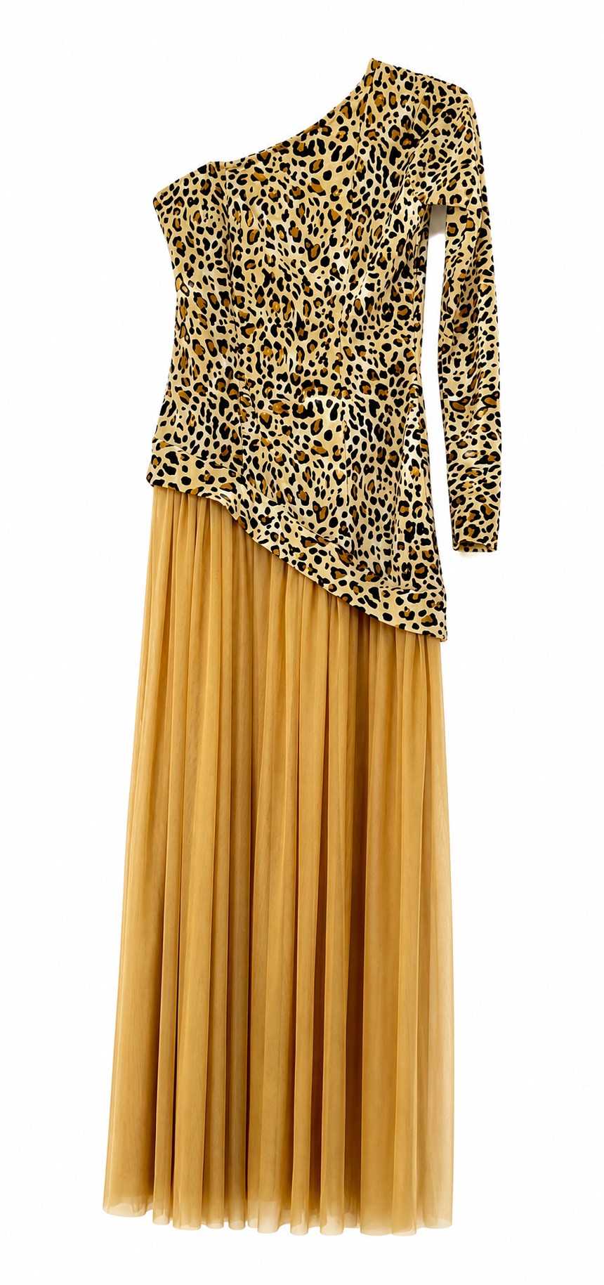 Maxi leopard dress 👗 medium size, one sleeve on the left side.