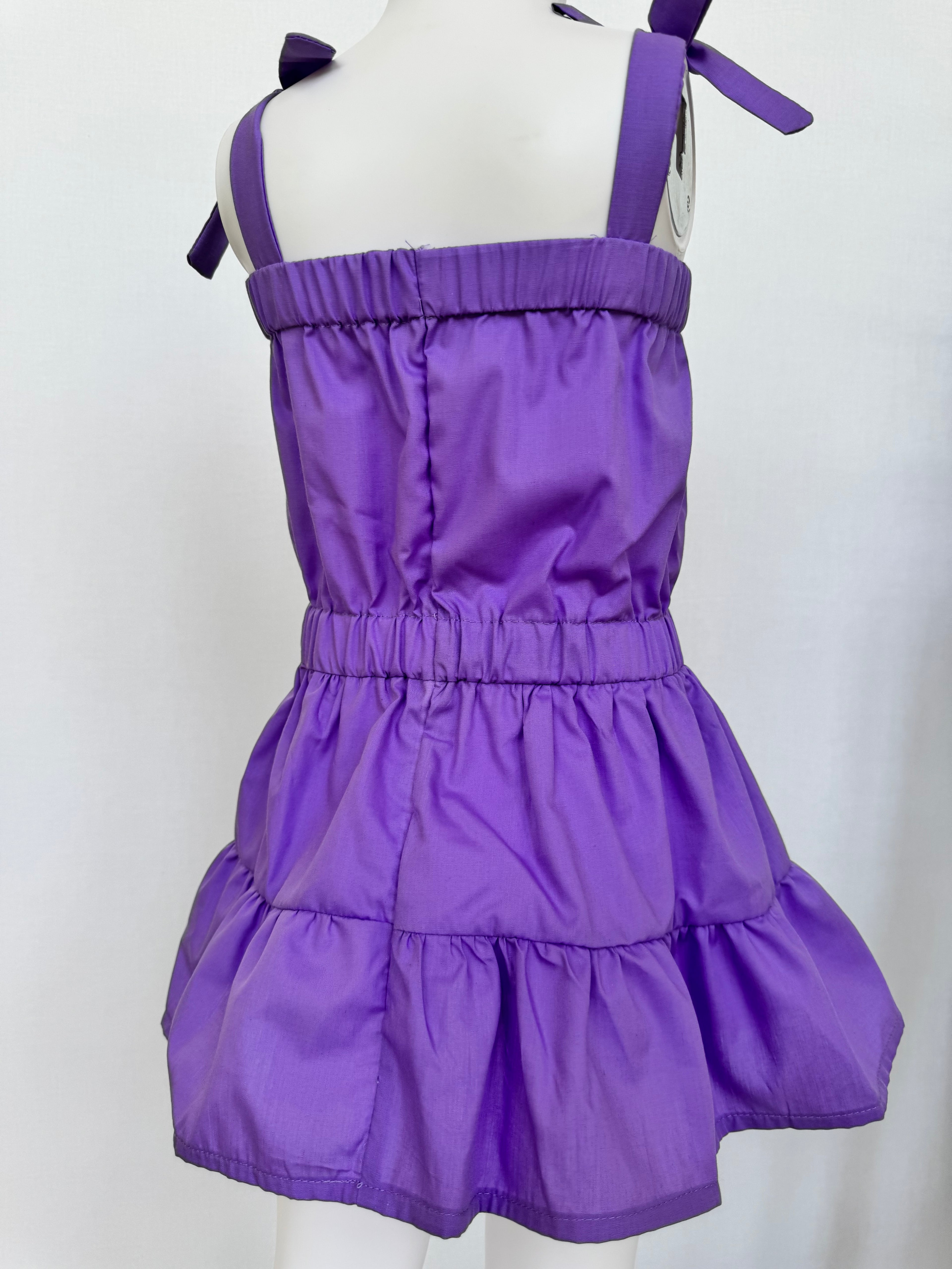 Kids: Spaghetti straps purple dress. For little girls ages 4-6 years old.