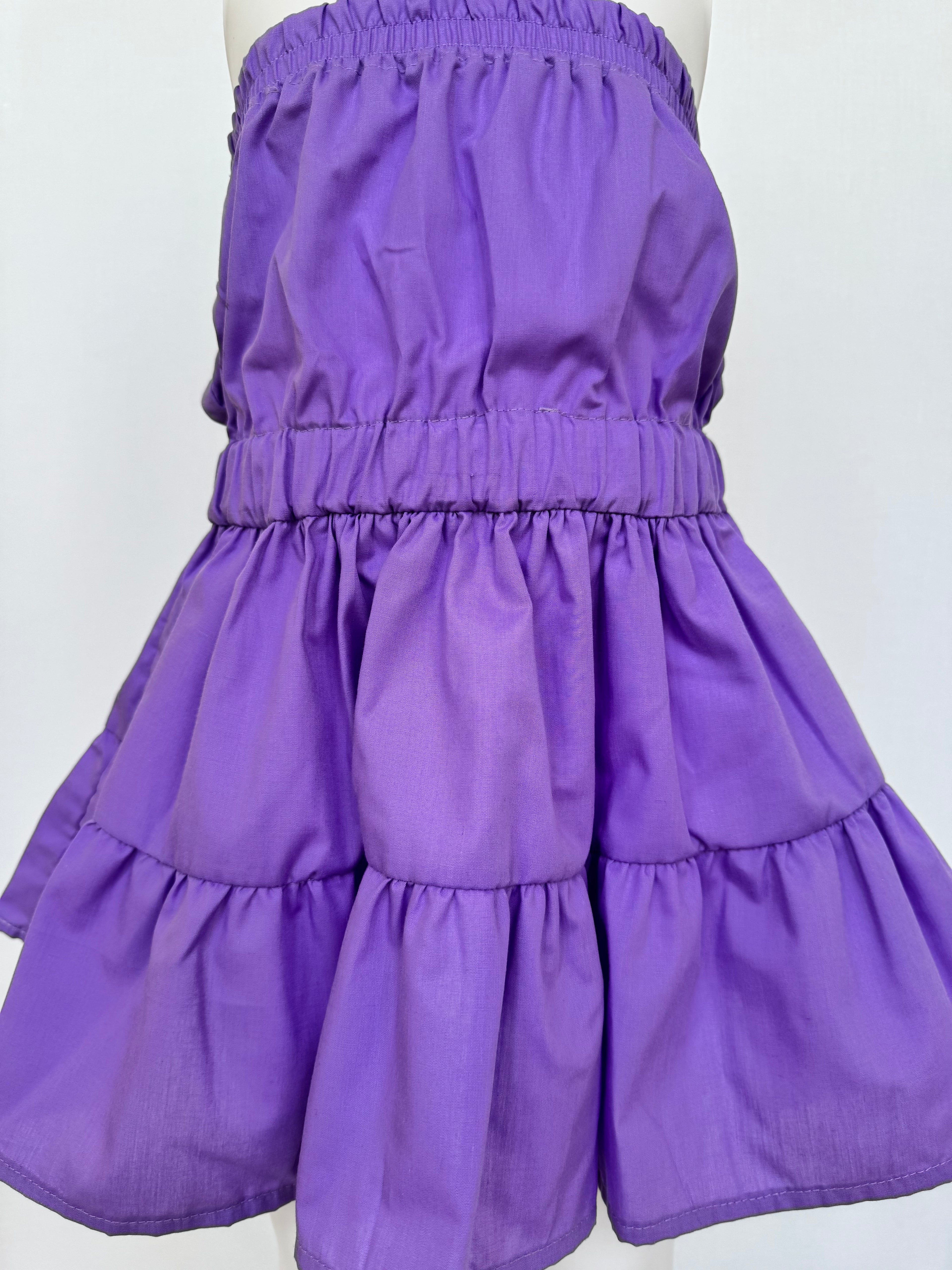 Kids Purple dress.💜 💟 💜 size 4-6 years old. Strapless with ruffled bottom. Summer little girls dress, breathable and light weight material.