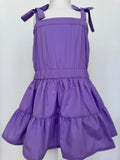 Kids: Spaghetti straps purple dress. For little girls ages 4-6 years old.