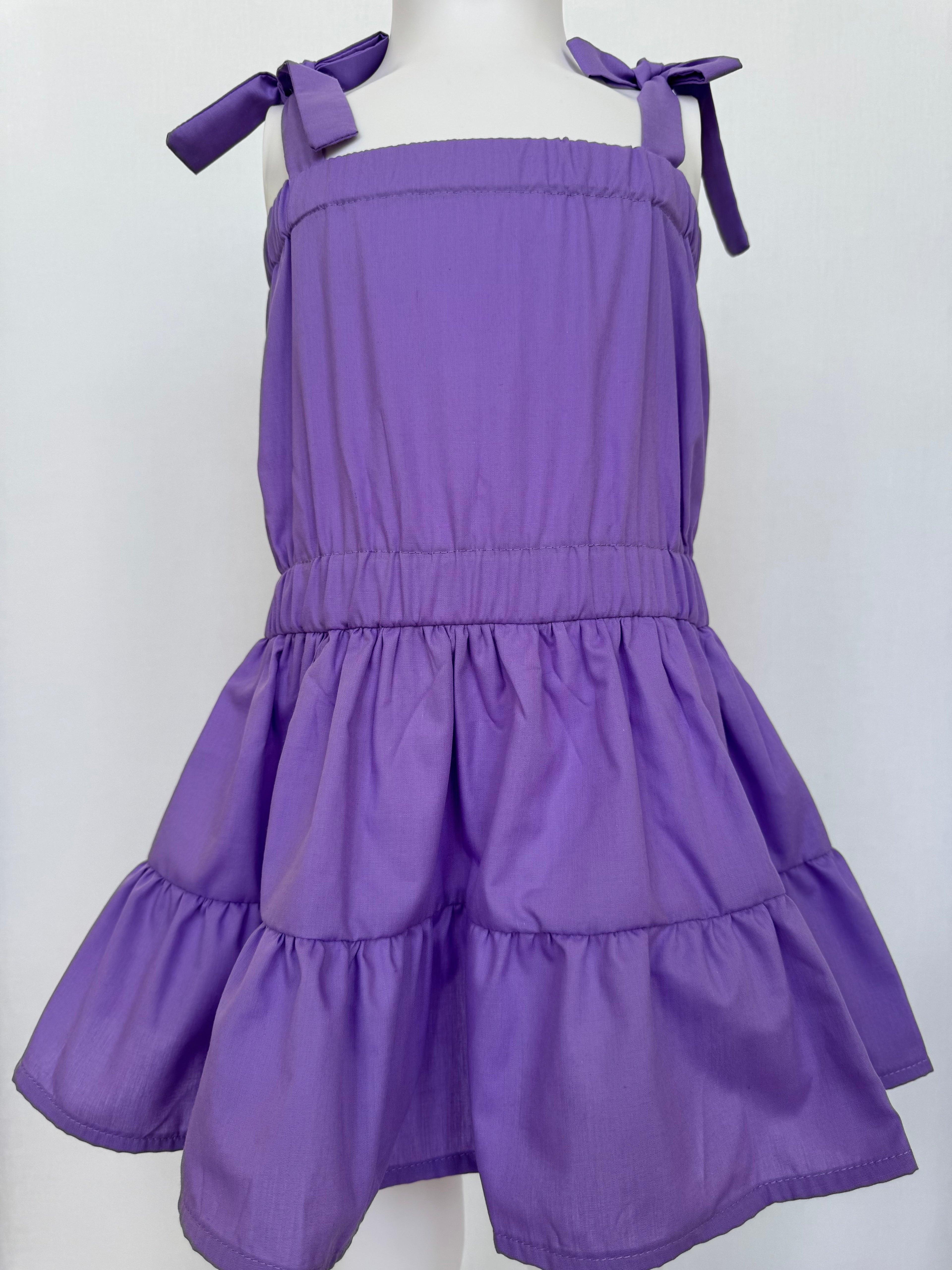 Kids: Spaghetti straps purple dress. For little girls ages 4-6 years old.