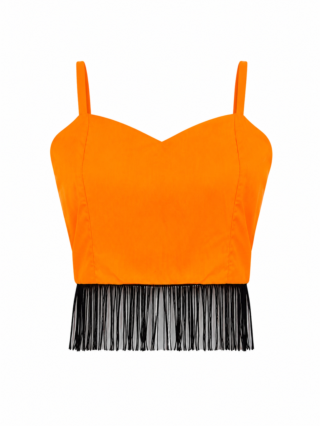 Orange top, spaghetti straps, Halloween sweetheart top.