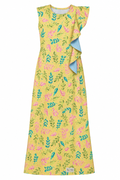 Yellow Floral Ruffle Maxi Dress