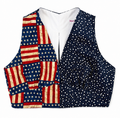 Vest. Women vest. Medium size. Beautiful vest. V-neck. USA flag pattern