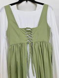Renaissance maxi dress. 👗 woman’s medium size dress. Green + white color dress. Elegant and comfortable.