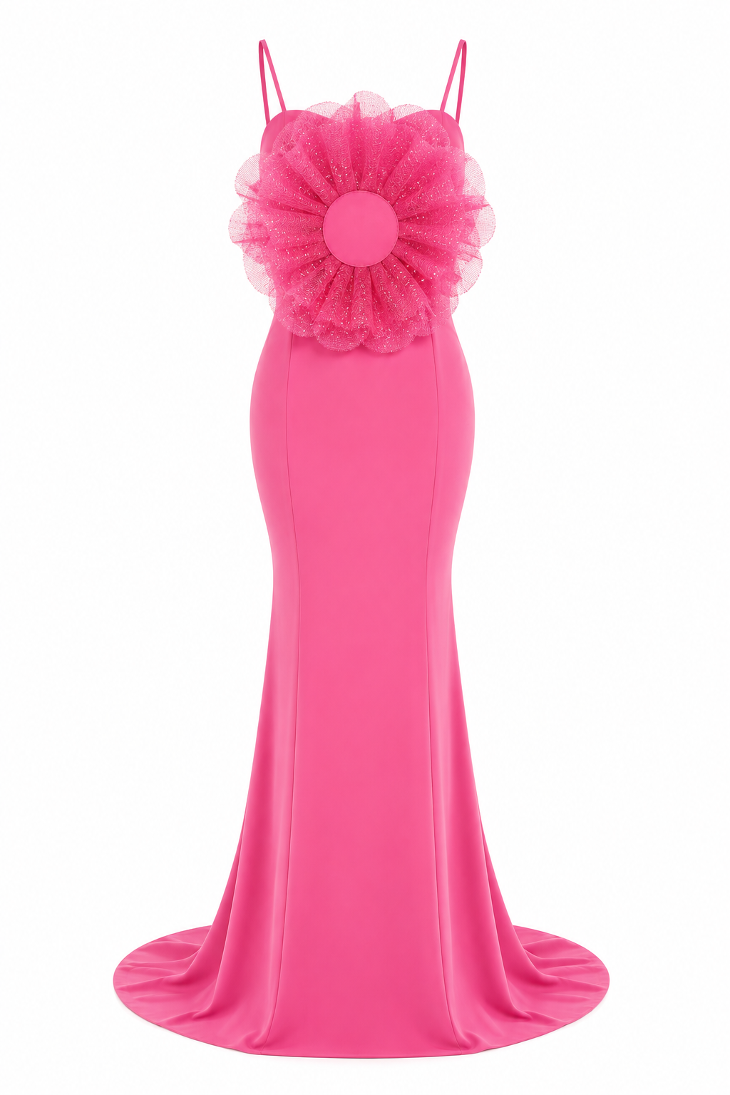 BEASFASHIONS PINK FLORAL MERMAID EVENING GOWN